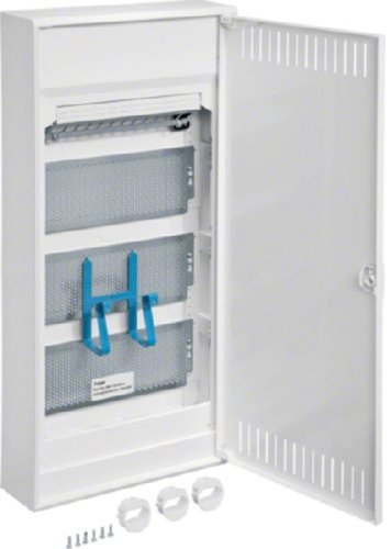 Слаботочный щит наружний Hager Volta 4-х ряд., с розеткой (640x305x97мм) IP40 белая дверца картинка 